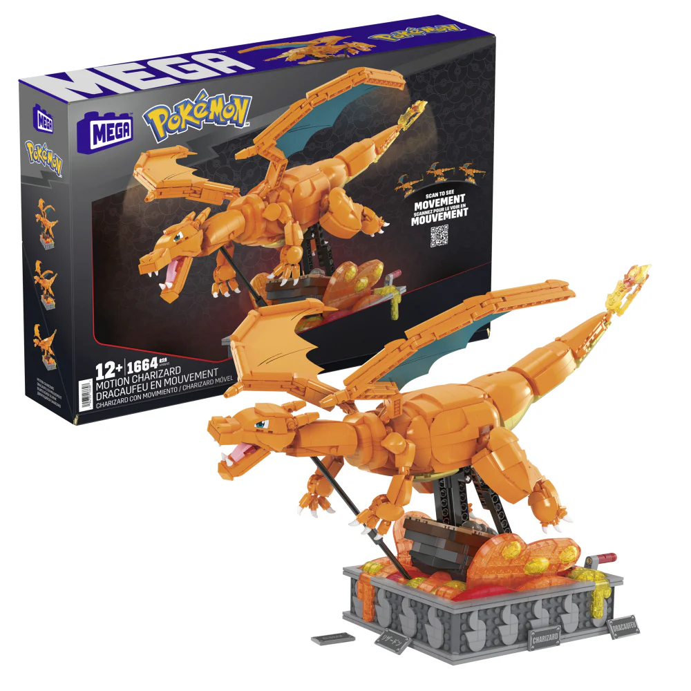 MEGA Pokémon Charizard Building Kit With Motion (1664 Pieces)